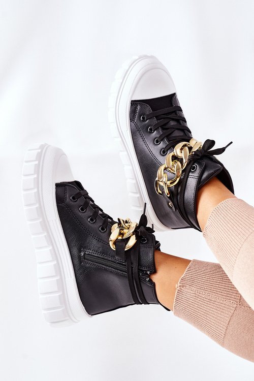 Високі кросівки на платформі Чорні La Rocca