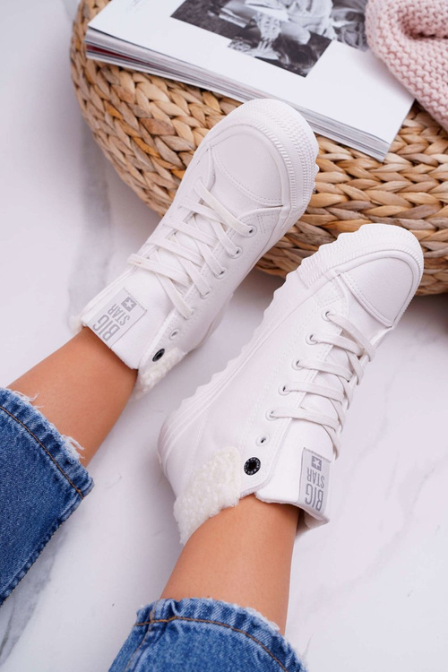 Жіночі кросівки Big Star на високих підборах білі EE274146