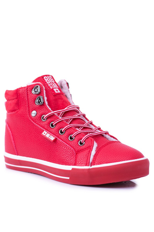 Утеплені червоні жіночі тенісні туфлі Big Star BB274003