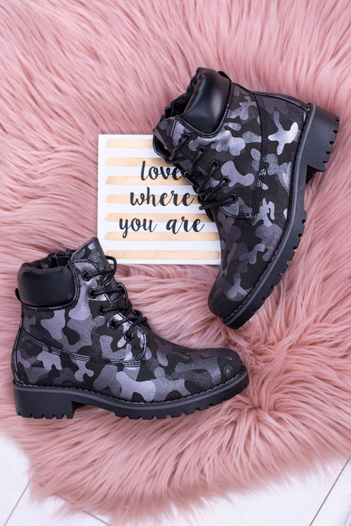 Молодіжні утеплені чорні черевики Trapper MoroStyle