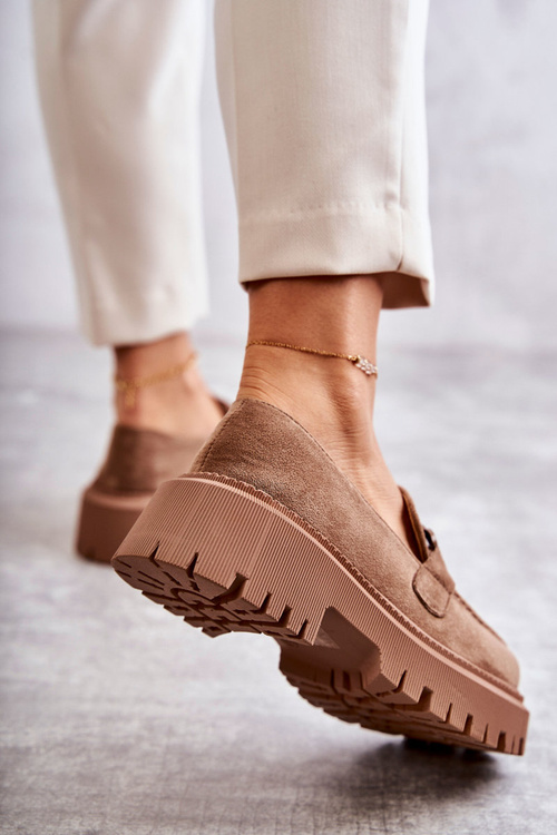 Жіночі броги замшеві з декором темно-бежеві Leeza