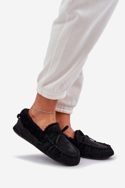 Жіночі Тапочки З Пухом Чорні Kleogoria