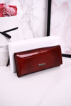 Великий шкіряний жіночий гаманець LORENTI Patent Red