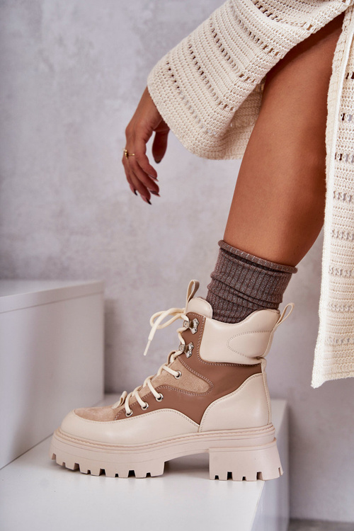 Теплі черевики Trappers Бежево-коричневі Settimo