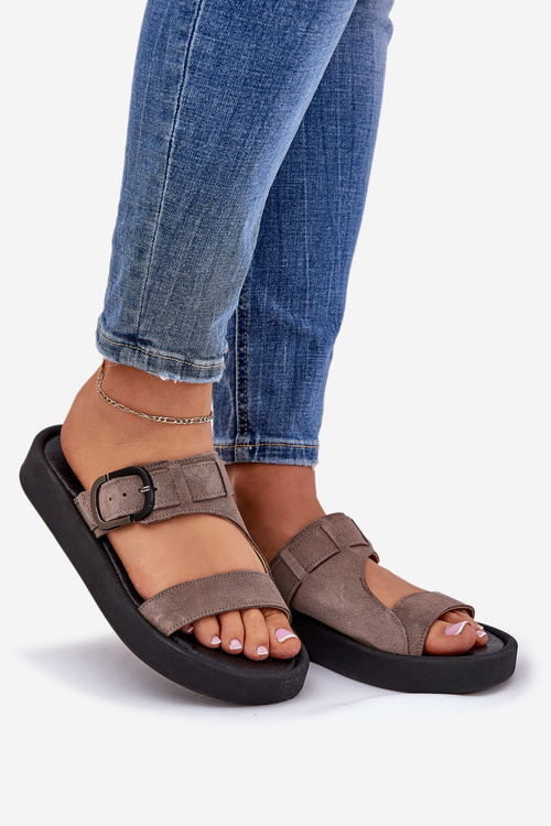 Жіночі Замшеві Сандалі На Платформі Коричневі Zazoo 3024