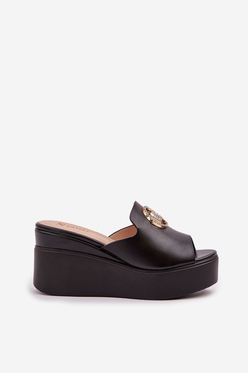 Сандалі На Платформі І На Котурі З Декорацією Чорні Nanessia