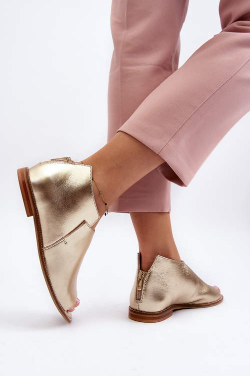 Жіночі шкіряні босоніжки Laura Messi 2443 Gold