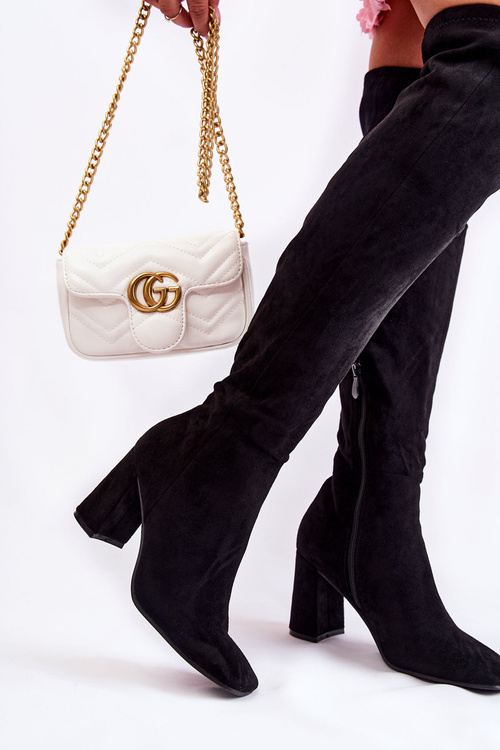 Класичні замшеві чоботи Kastia чорного кольору