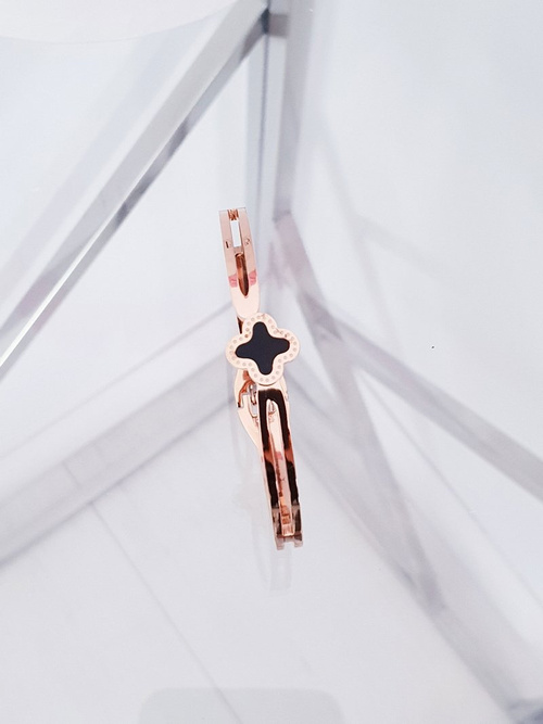 Жіночий сталевий браслет з квіткою Pink Gold Neo