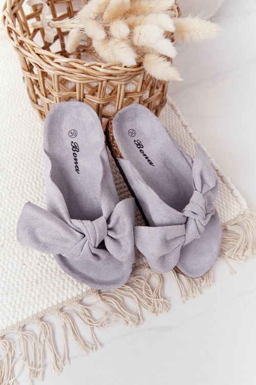 Дитячі тапочки на пробці сірі Little Wendy