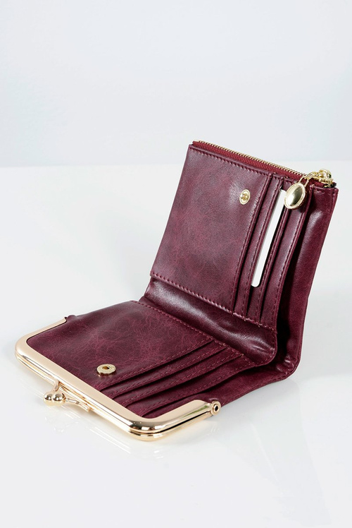 Маленький жіночий бордовий великий гаманець