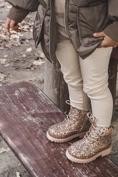 Дитячі утеплені блискучі чоботи Rose Gold Mermaid