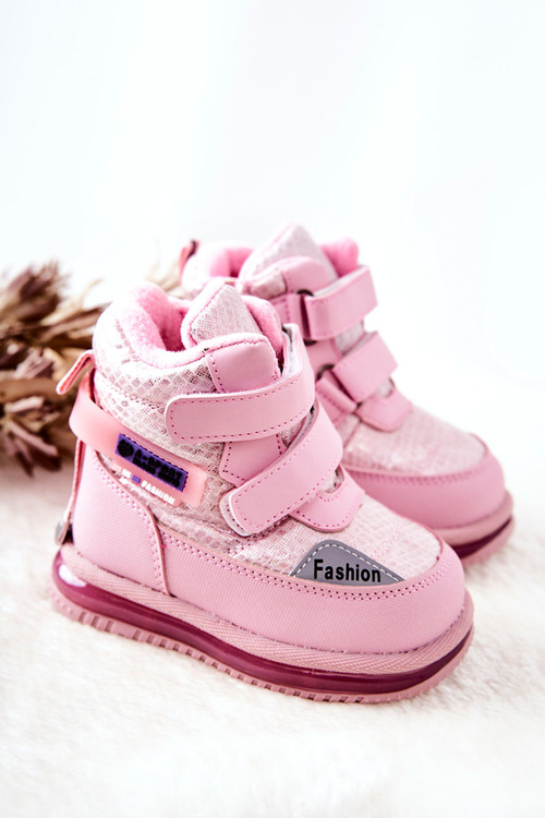Утеплені зимові чоботи на блискавці, рожеві Hesiera