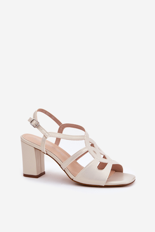 Жіночі Сандалі На Каблуку Sergio Leone SK884 Перлові