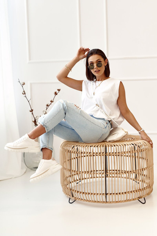 Жіночі кросівки на масивній підошві білі бежеві Riri