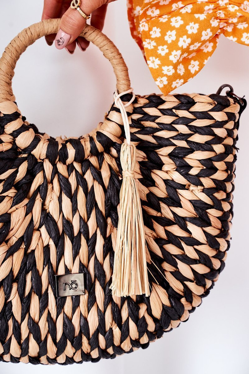 Плетений кошик для сумочки NOBO XK0490 Бежево-чорний