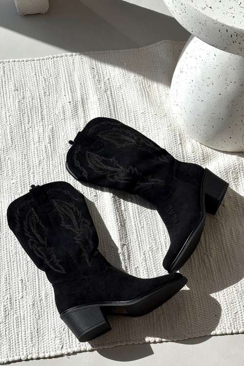 Жіночі Ковбойські Чоботи На Каблуці Зі Ізоляцією Vinceza 16508 Чорні