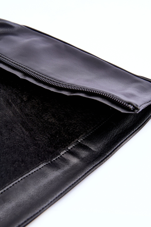 Жіночі шкіряні офіцерські черевики на плоскому каблуці чорні ненетки