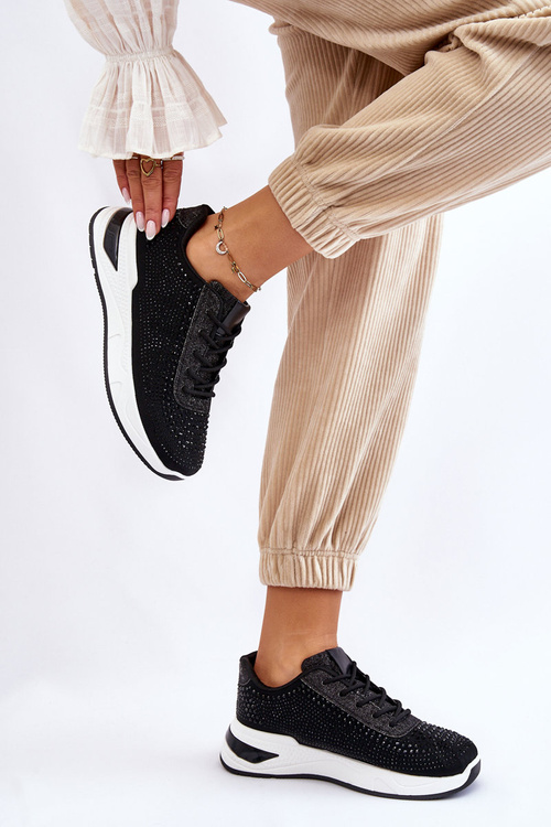 Жіночі кросівки з цирконами Чорний Raiden