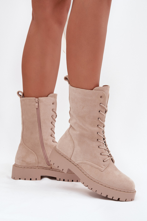 Жіночі черевики Workery утеплені бежеві Marvielle