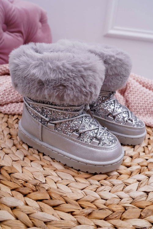 Дитячі утеплені чобітки Снігові чобітки з хутром Silver Nicola