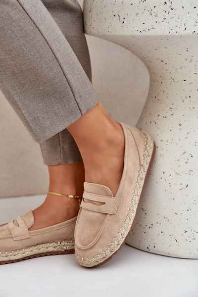 Жіночі еспадрильї з плетенням з джуту на плоскій підошві бежеві Shilova