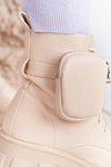 Чоботи жіночі на платформі з портмоне Бежеві суботні