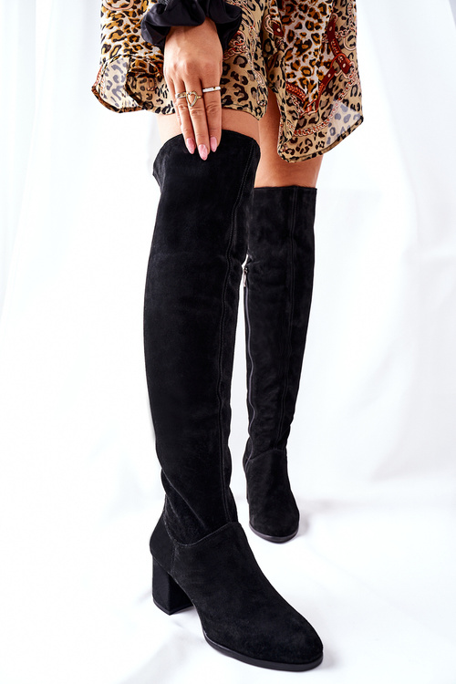 Замшеві високі чоботи Nicole Black 2582