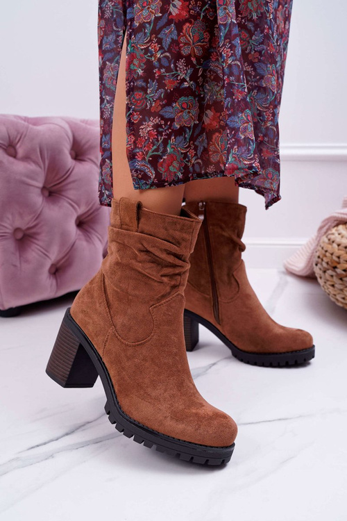 Жіночі чоботи на шпильці Camel Suede Celma