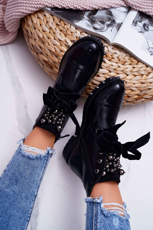 Жіночі теплі чоботи Гретана з шипами стрічки