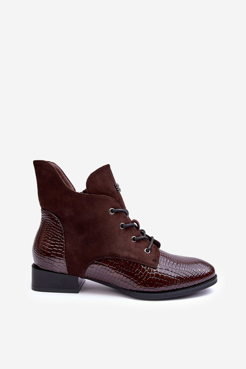 Шкіряні лофери з тваринним малюнком на плоскій підошві Коричнева тіанета