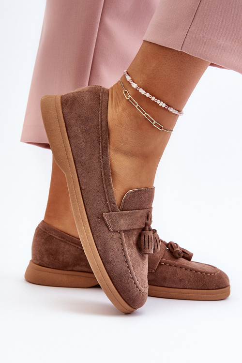 Жіночі замшеві мокасини Dansitu коричневого кольору