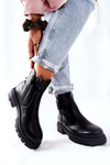 Жіночі черевики на плоскій підошві з повзунками чорного кольору Silvan