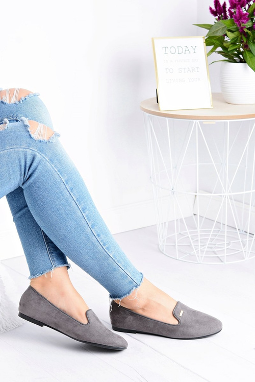Жіночі сірі замшеві балетки Neala