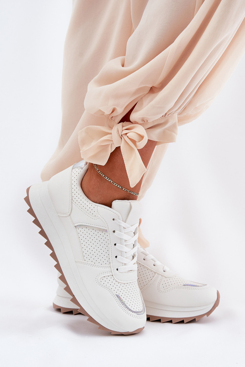 Жіноче Спортивне Взуття На Платформі Білі Yandia