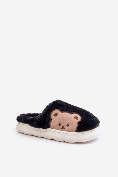 Пухнасті тапочки жіночі Ведмеді Чорні Firedi