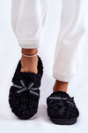 Жіночі хутряні тапочки з бантом Black Ryana