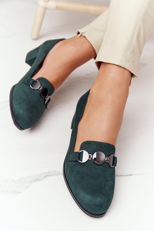 Замшеві туфлі на високих підборах Sergio Leone PB148 Зелений