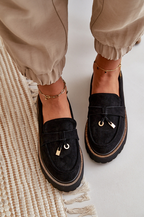 Жіночі еко-замшеві мокасини з декором Black Verindalle
