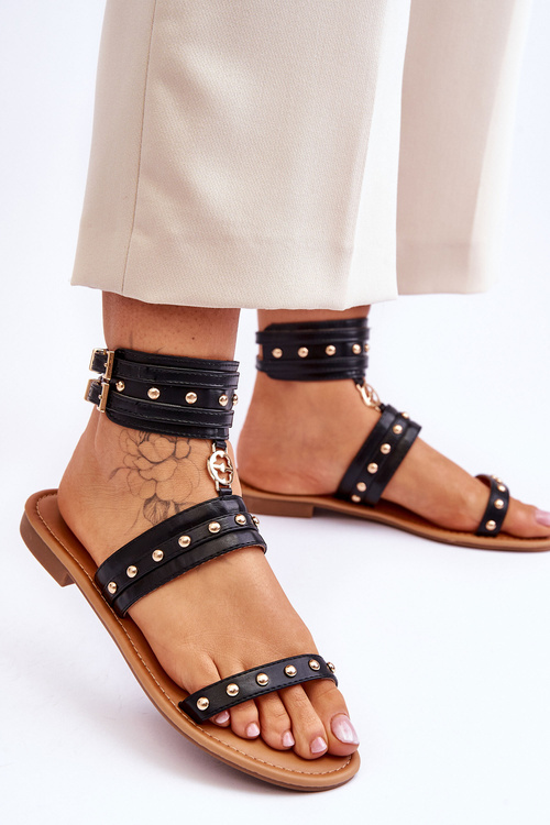 Унікальні жіночі босоніжки на шпильці Black Selina