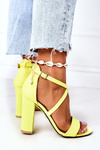 Замшеві босоніжки на високих підборах Флуо жовтий Танцюй зі мною