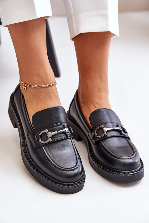Жіночі шкіряні лофери Black Beanika