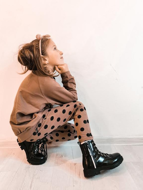 Чоботи дитячі теплі на блискавці лаковані сокол чорний