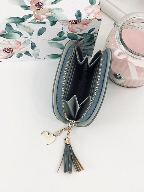 Синій жіночий гаманець з китицею