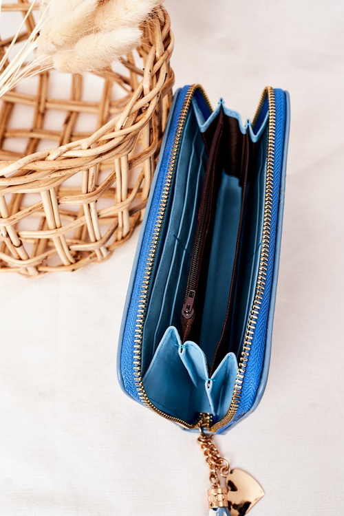 Великий жіночий гаманець з підвіскою синій