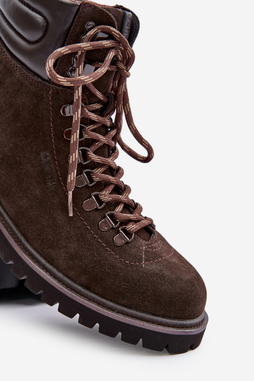 Замшеві утеплені чоловічі ботильйони Big Star OO174644 Коричневий