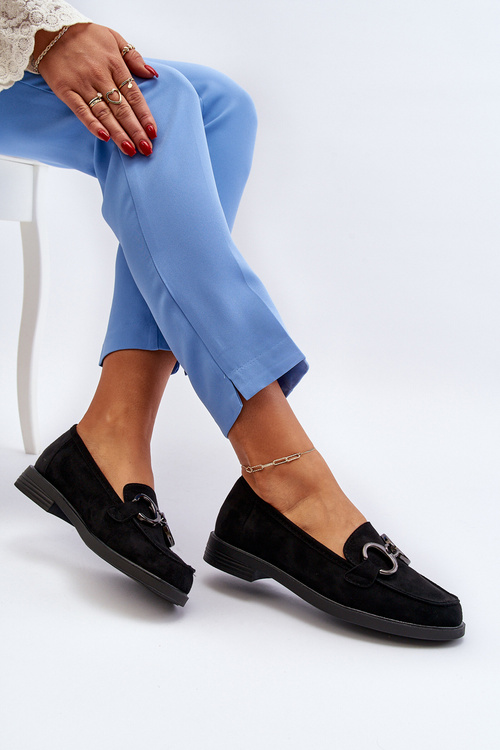 Жіночі замшеві мокасини з декором Black Echonesa