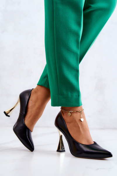 Модні шкіряні човники Lewski Shoes 3083 Чорно-золоті