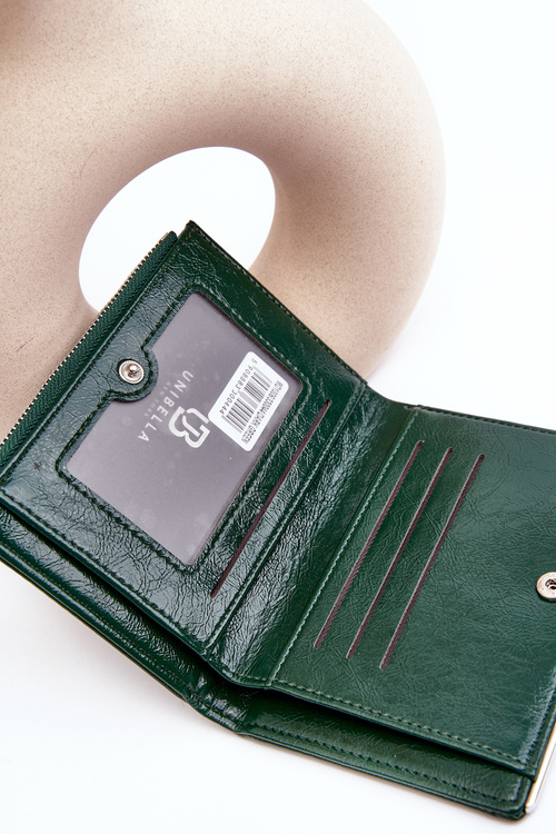 Жіночий темно-зелений гаманець з екошкіри Cudea