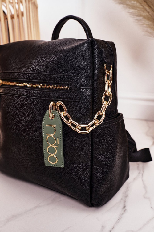 Жіночий шкіряний рюкзак NOBO NBAG-K1800 Czarny